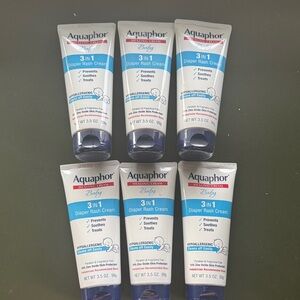 Aquaphor Baby Diaper Rash Cream 3-in-1 bundle Lot of 6